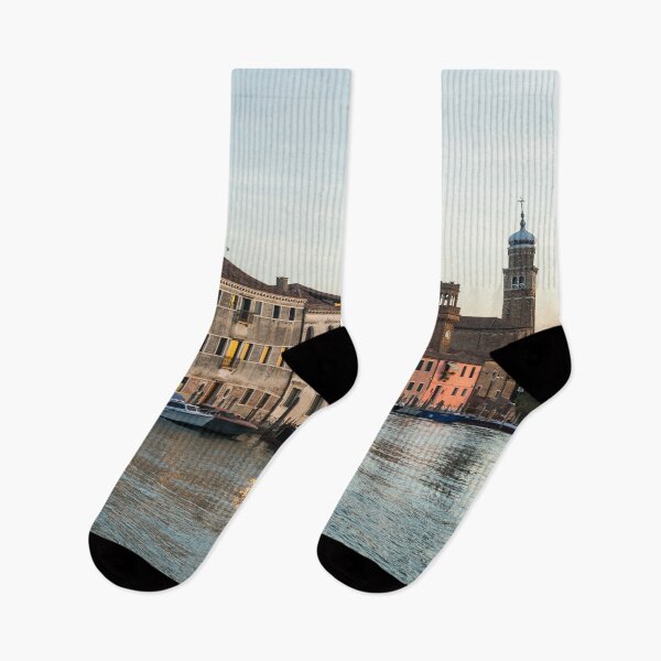 Item preview, Vibrant Murano Island - Shiny Sunset Reflections on the Grand Canal designed and sold by Georgia Mizuleva.