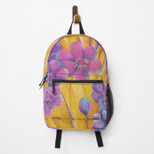 Item preview, Purple Flowers On Bright Yellow Textured Background designed and sold by IrinaIkar.