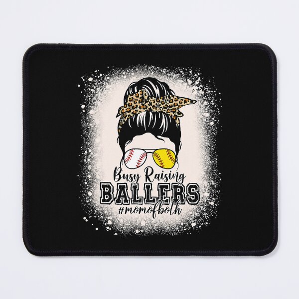 Item preview, Messy Bun Busy Raising Ballers Mom Of Both Baseball Softball designed and sold by MichelSorour.