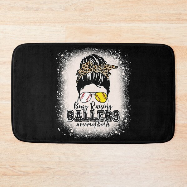 Item preview, Messy Bun Busy Raising Ballers Mom Of Both Baseball Softball designed and sold by MichelSorour.