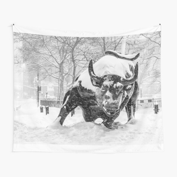 The Wall Street Bull, NYC (in the snow) Tapestry