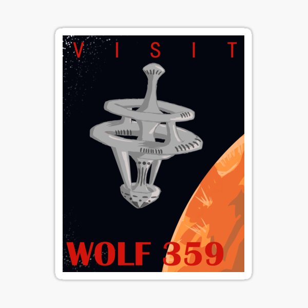 Vista previa del artículo con la obra «Visita Wolf 359», diseñado y vendido por badbadbeans.