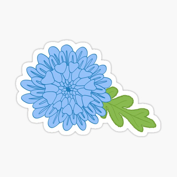 Item preview, Chrysanthemum - Light Blue designed and sold by whytewolfe.