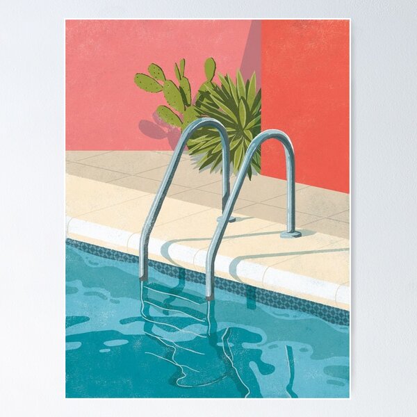 Swimming Pool, Blue Water, Summer Vibe Poster for Sale by Doki Doki