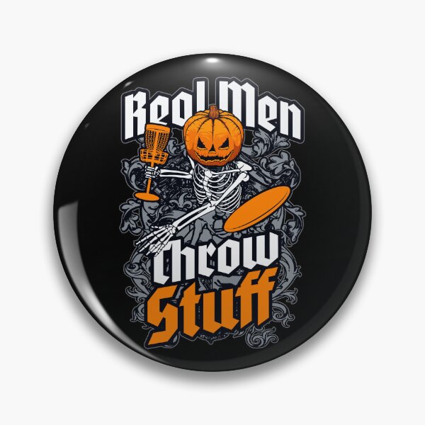 Item preview, Halloween Disc Golf Real Men Throw Stuff Pumpkin Skeleton designed and sold by GrandeDuc.