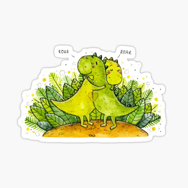 roar! - dinosaurs love by Tania Samoshkina Sticker