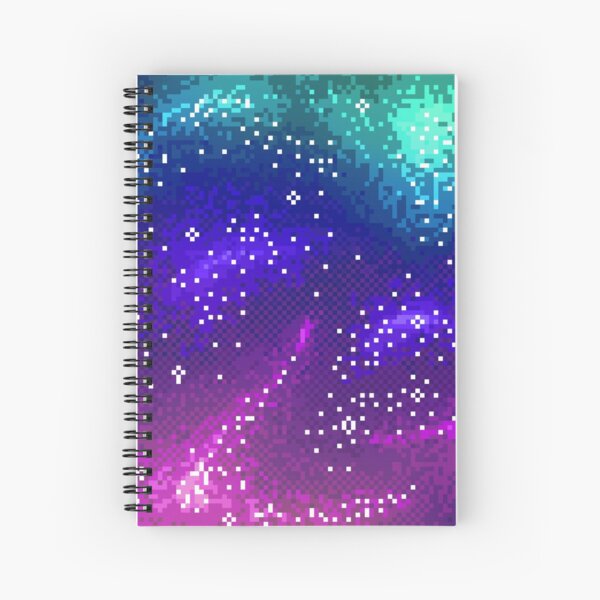 Pixel Galaxy Spiral Notebook
