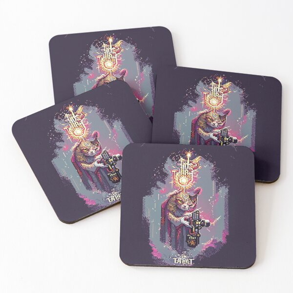 Item preview, cat with laser gun #2 animal tarot card designed and sold by AiAnimalCards.