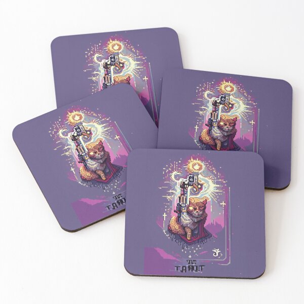 Item preview, cat with laser gun #3 animal tarot card designed and sold by AiAnimalCards.
