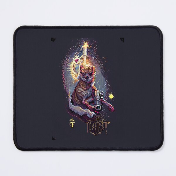 Item preview, cat with laser gun #4 animal tarot card designed and sold by AiAnimalCards.