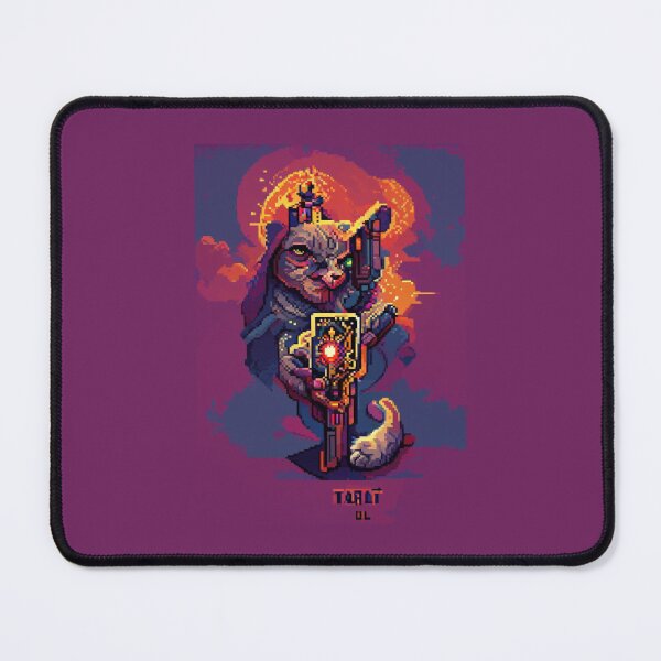 Item preview, cat with laser gun #5 animal tarot card designed and sold by AiAnimalCards.