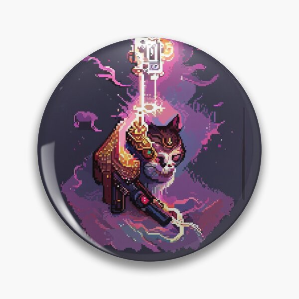 Item preview, cat with laser gun #6 animal tarot card designed and sold by AiAnimalCards.