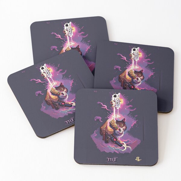Item preview, cat with laser gun #6 animal tarot card designed and sold by AiAnimalCards.