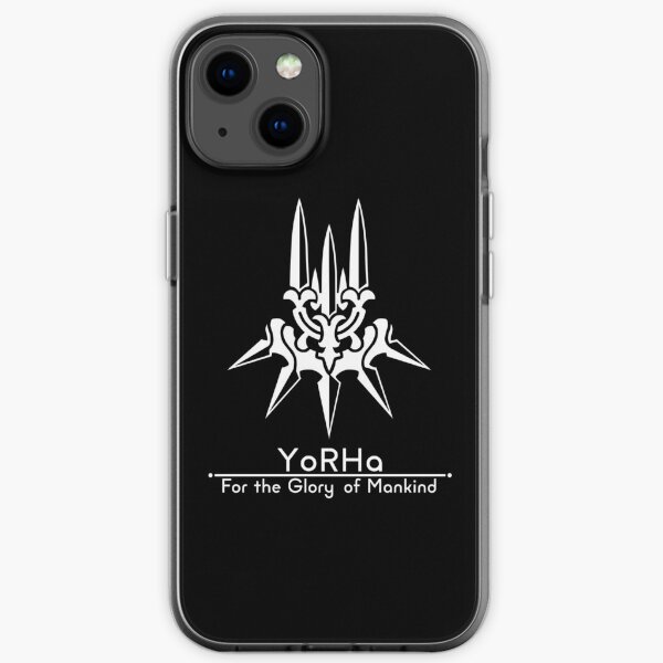 YoRHa + Motto Black Background iPhone Soft Case