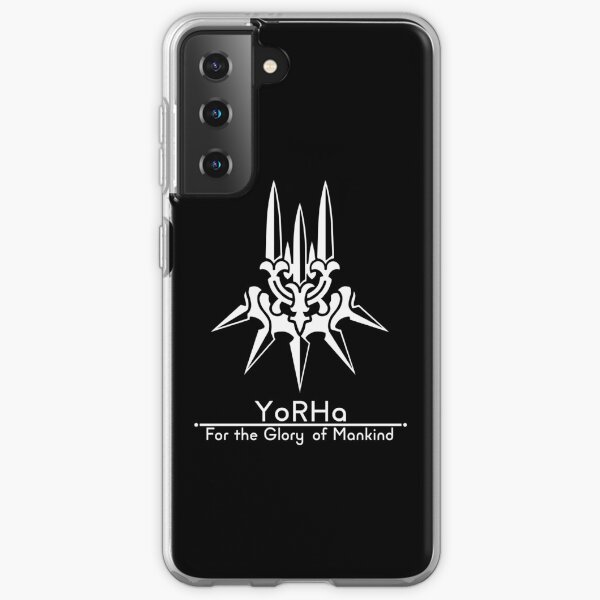 YoRHa + Motto Black Background Samsung Galaxy Soft Case