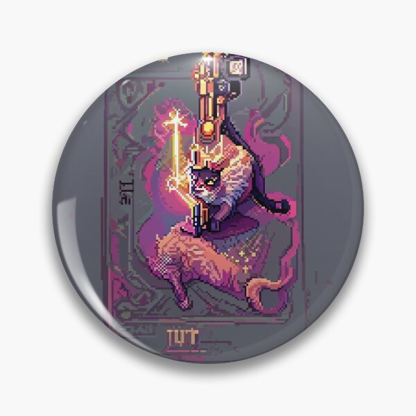 Item preview, cat with laser gun #7 animal tarot card designed and sold by AiAnimalCards.