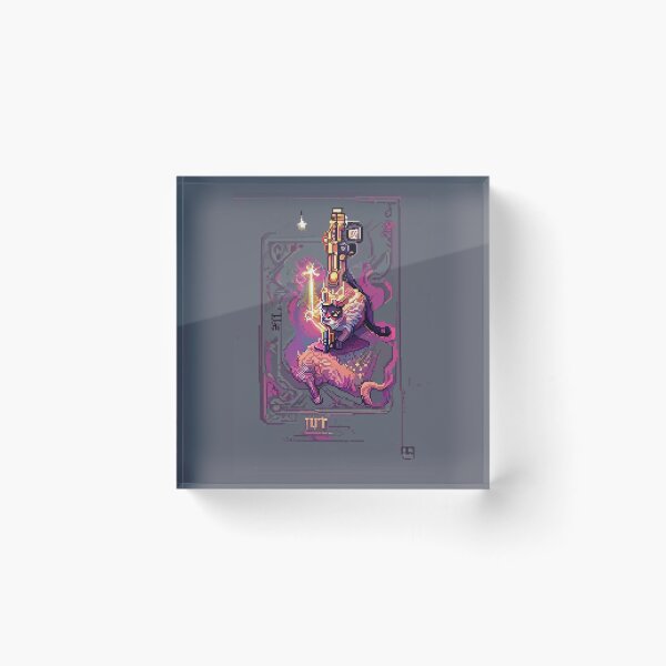 Item preview, cat with laser gun #7 animal tarot card designed and sold by AiAnimalCards.