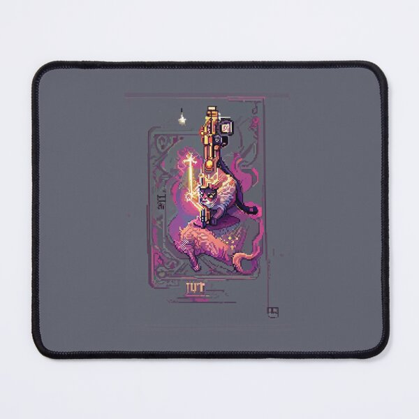 Item preview, cat with laser gun #7 animal tarot card designed and sold by AiAnimalCards.