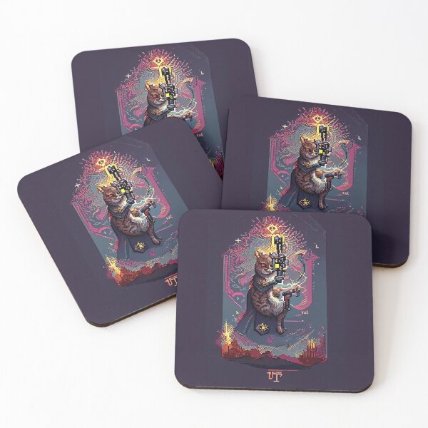 Item preview, cat with laser gun #8 animal tarot card designed and sold by AiAnimalCards.