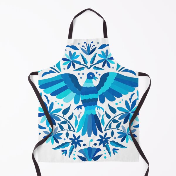 Item preview, Flying Bird - Mexican Otomí Stamp Design in Blue Shades by Akbaly designed and sold by Akbaly.