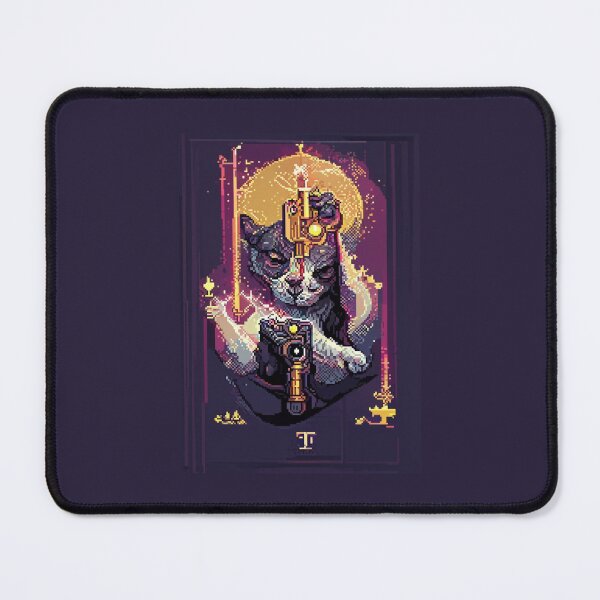 Item preview, cat with laser gun #9 animal tarot card designed and sold by AiAnimalCards.