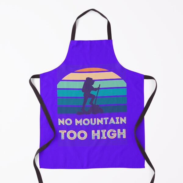 Item preview, No mountain Too high, light blue violet, hiker, retro designed and sold by artbleed.