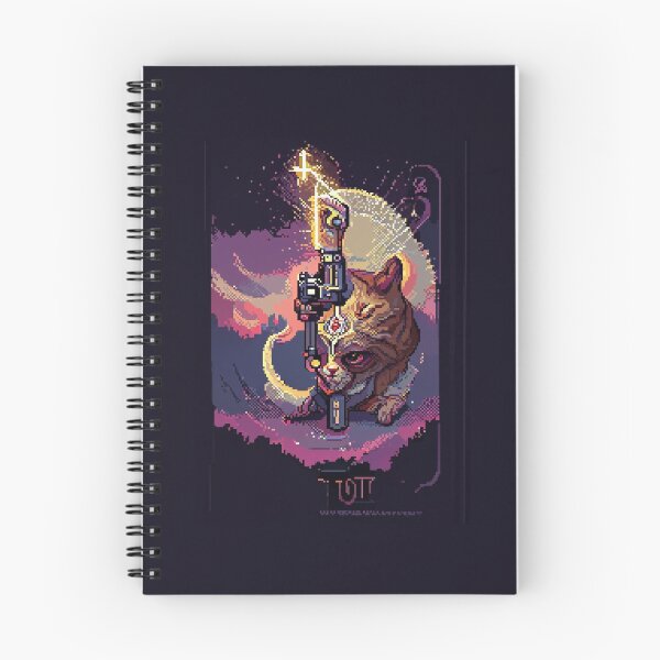 Item preview, cat with laser gun #10 animal tarot card designed and sold by AiAnimalCards.