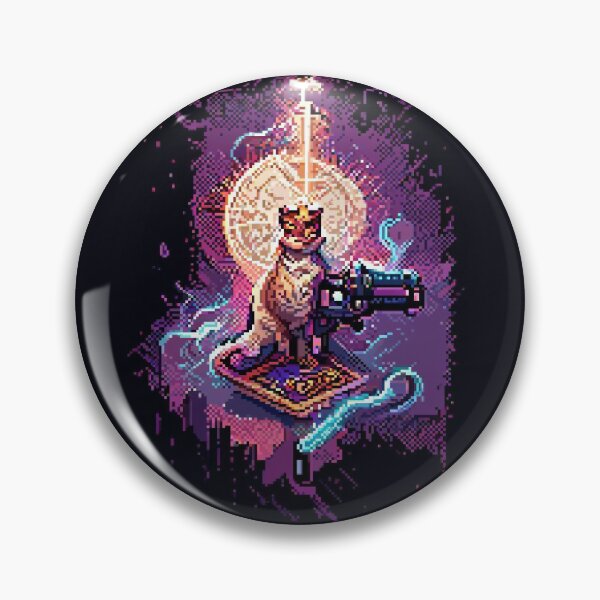 Item preview, cat with laser gun #11 animal tarot card designed and sold by AiAnimalCards.