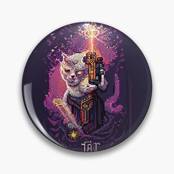 Item preview, cat with laser gun #12 animal tarot card designed and sold by AiAnimalCards.