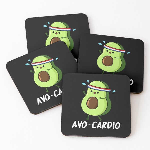 Item preview, Avoc-ardio Funny Avocado Puns (Dark BG) designed and sold by punnybone.