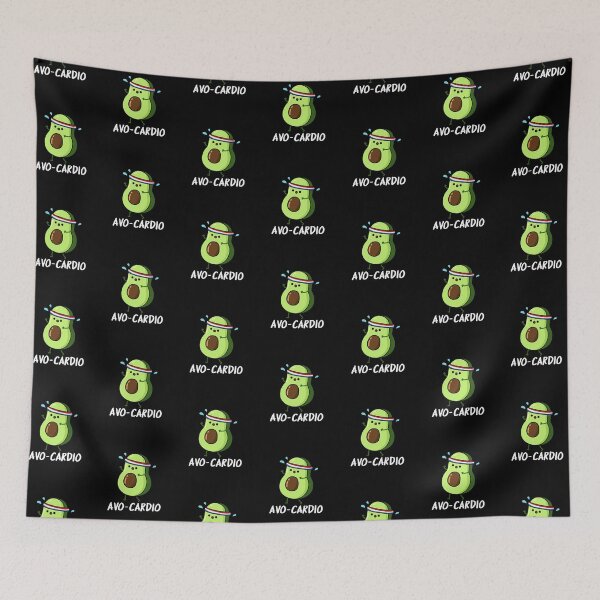 Item preview, Avoc-ardio Funny Avocado Puns (Dark BG) designed and sold by punnybone.