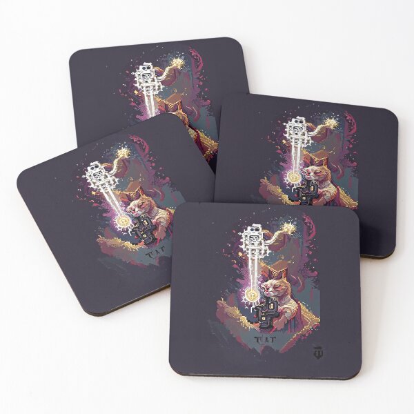 Item preview, cat with laser gun #13 animal tarot card designed and sold by AiAnimalCards.