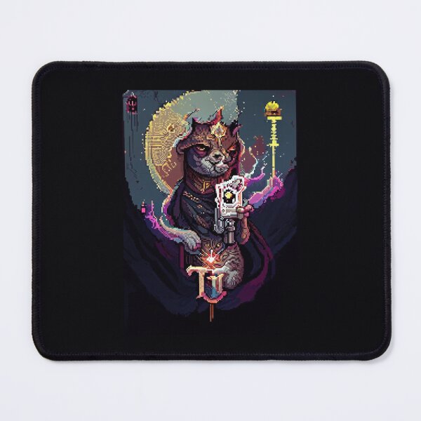 Item preview, cat with laser gun #14 animal tarot card designed and sold by AiAnimalCards.
