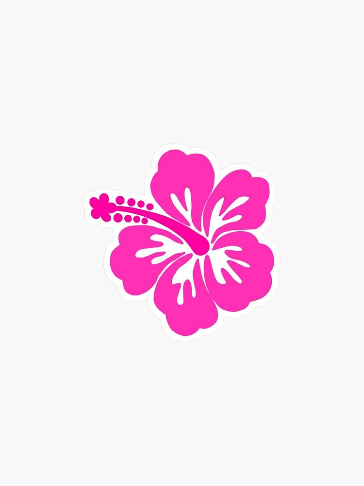 "pink hibiscus flower coconut girl beachy sticker y2k preppy" Sticker ...