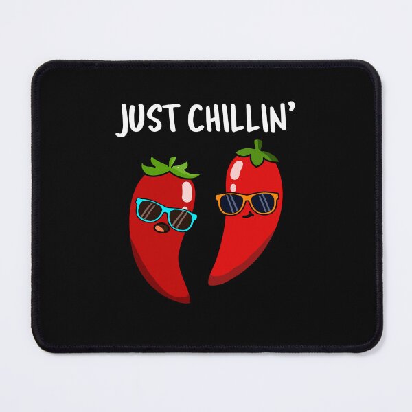 Item preview, Just Chillin Funny Red Hot Chilli Puns (Dark BG) designed and sold by punnybone.