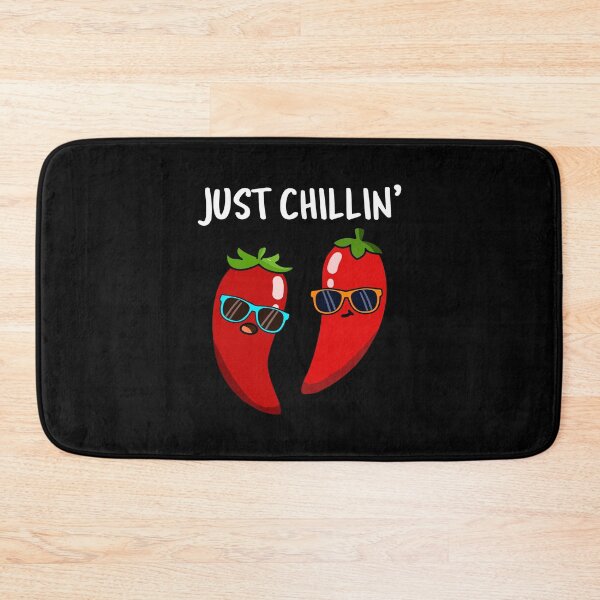 Item preview, Just Chillin Funny Red Hot Chilli Puns (Dark BG) designed and sold by punnybone.