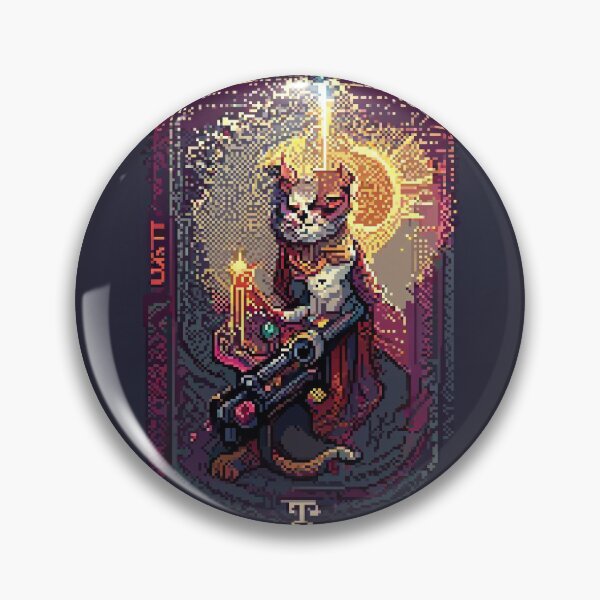 Item preview, cat with laser gun #15 animal tarot card designed and sold by AiAnimalCards.