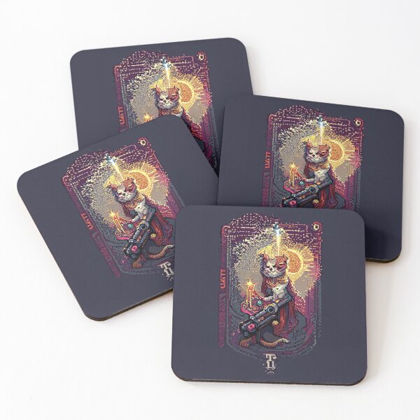 Item preview, cat with laser gun #15 animal tarot card designed and sold by AiAnimalCards.