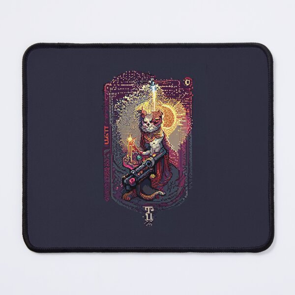 Item preview, cat with laser gun #15 animal tarot card designed and sold by AiAnimalCards.
