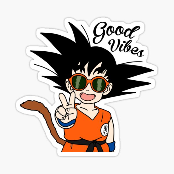 Kid Goku Good Vibes Sticker
