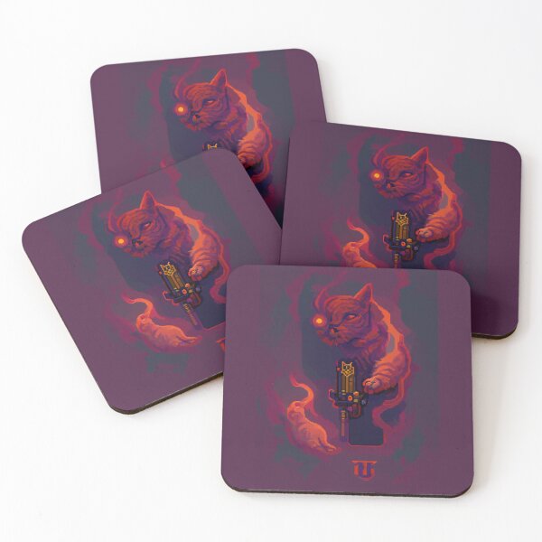 Item preview, cat with laser gun #16 animal tarot card designed and sold by AiAnimalCards.