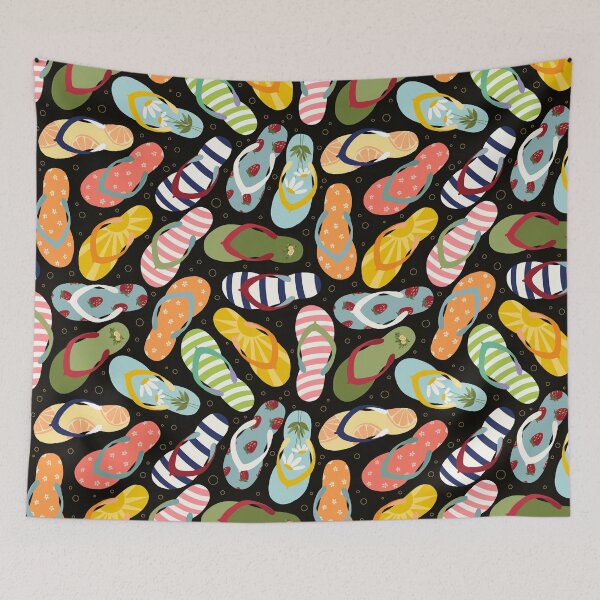 Item preview, Flip Flops on Black designed and sold by OranelloDesigns.