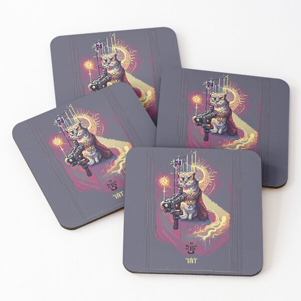 Item preview, cat with laser gun #17 animal tarot card designed and sold by AiAnimalCards.