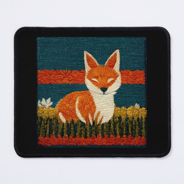 Item preview, Fox in a field (needlepoint style)  designed and sold by TriacFox.
