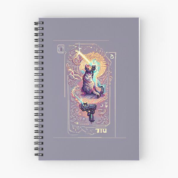Item preview, cat with laser gun #18 animal tarot card designed and sold by AiAnimalCards.