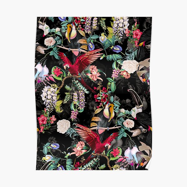 Floral and Birds IX Poster