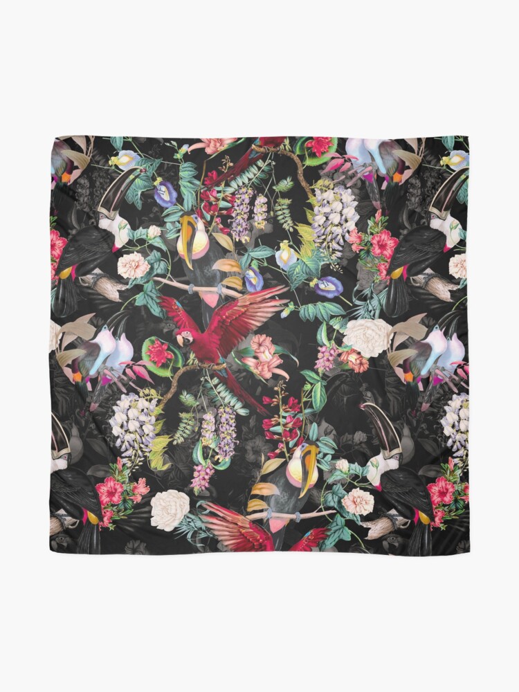 Thumbnail 2 of 3, Scarf, Floral and Birds IX designed and sold by burcukyurek.