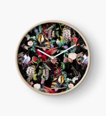 Floral and Birds IX Clock