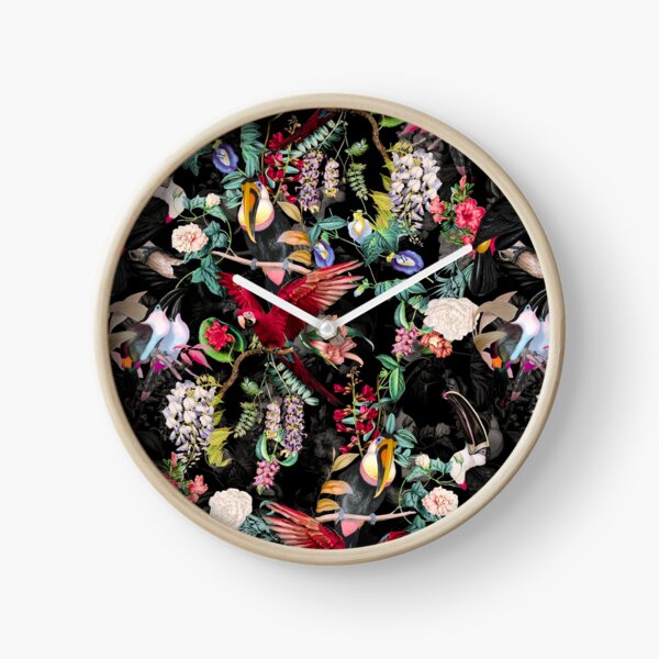 Floral and Birds IX Clock