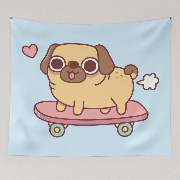 Item preview, Cute Farting Pug On Skateboard Funny designed and sold by rustydoodle.